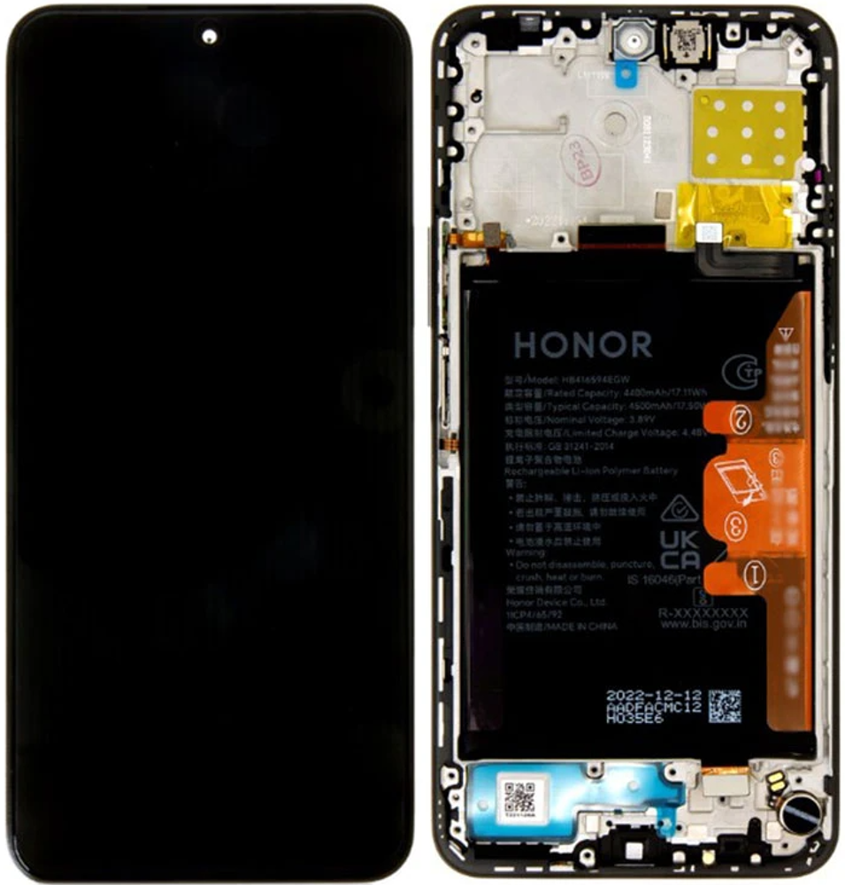 Módulo Pantalla Display incl. frame (Original) - Black, Honor X8a Original Service Pack