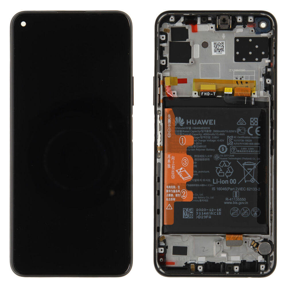 Módulo Pantalla Display incl. frame (Original) - Black, Honor 30S Original Service Pack