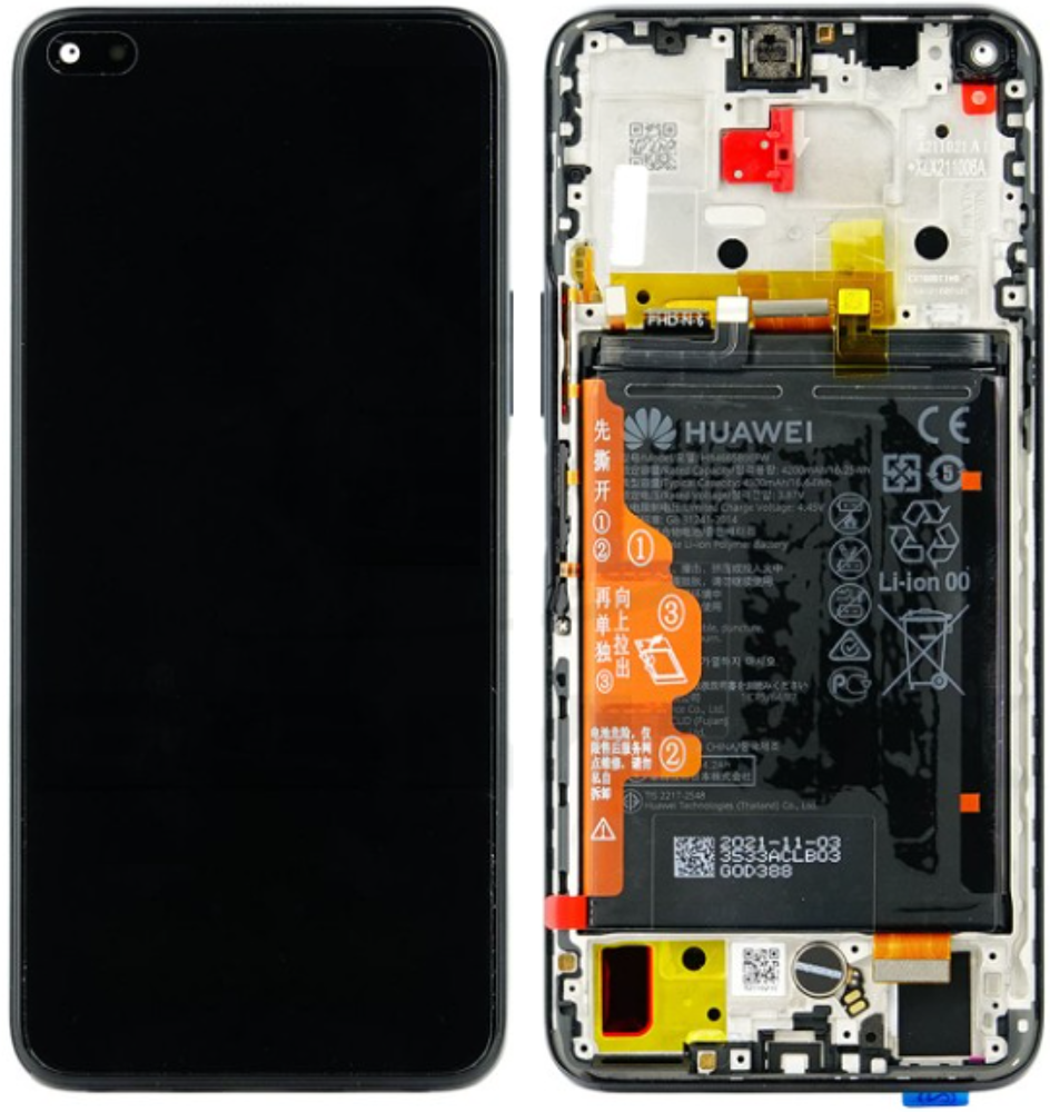 Módulo Pantalla Display incl. battery (Original) - Black, Huawei Nova 8i Original Service Pack