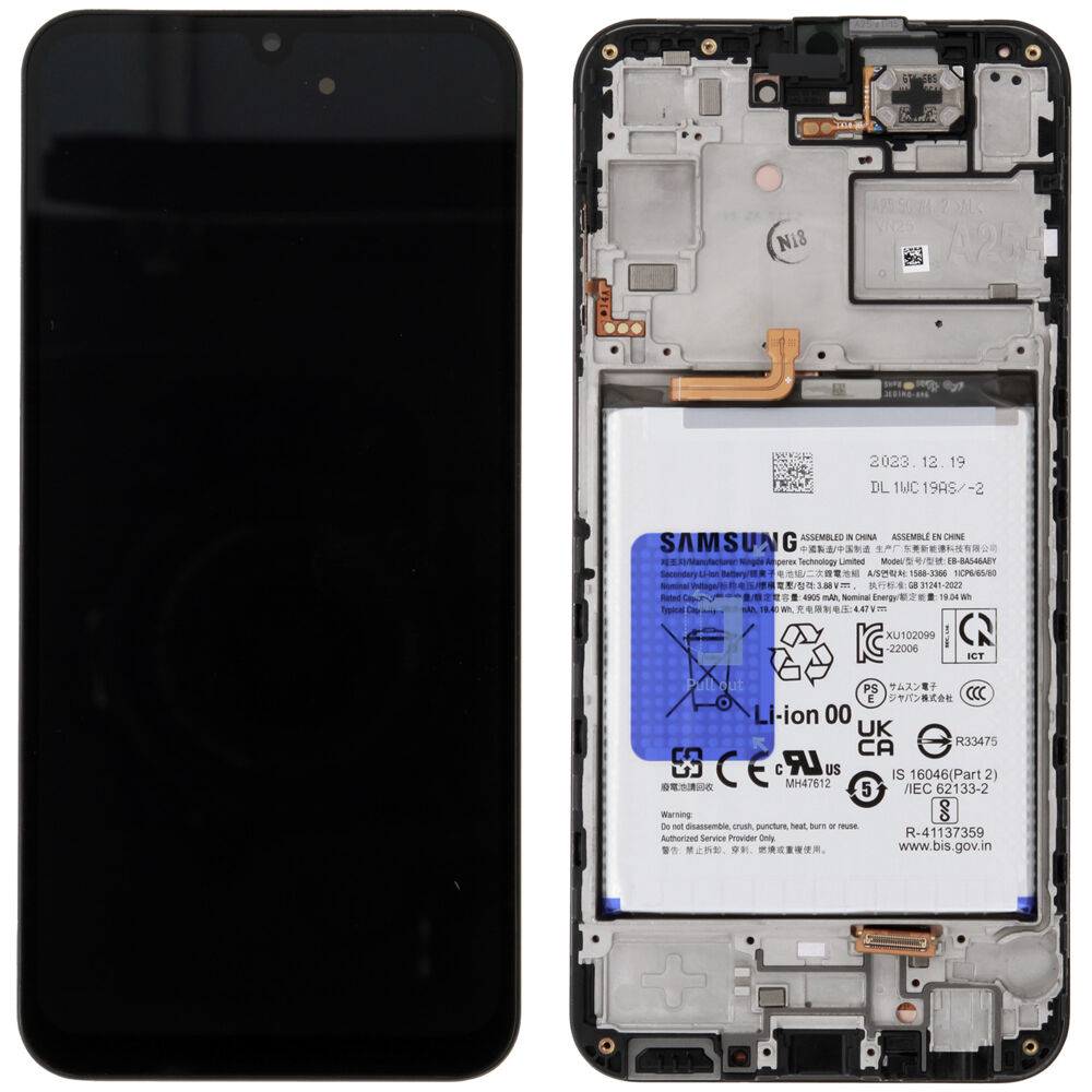 Módulo Pantalla Display incl. battery (Original) - Black, Samsung Galaxy A25 (5G); SM-A256 Original Service Pack GH82-33216A