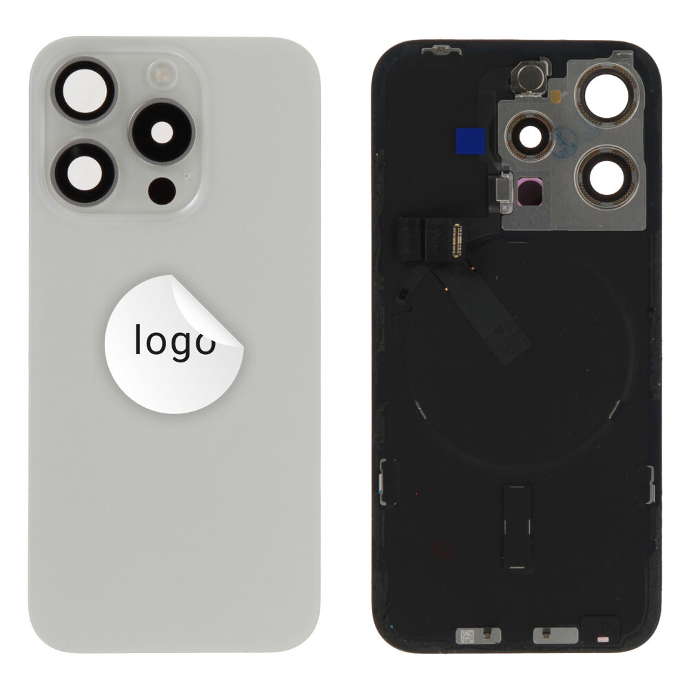 Back Glass (Pulled A) - White, For iPhone 15 Pro