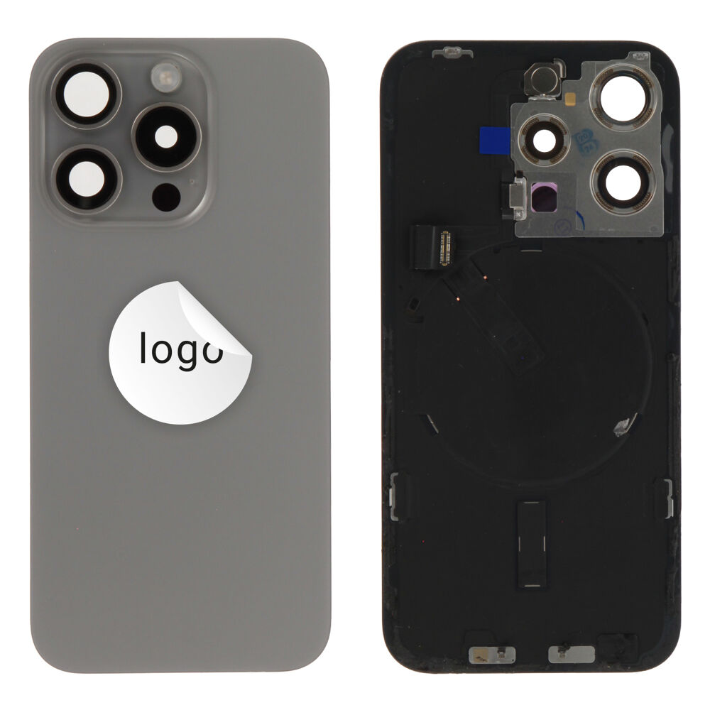 Back Glass (Pulled A) - Grey, For iPhone 15 Pro