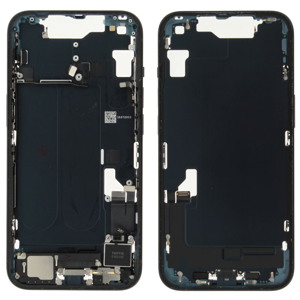 Middle Frame (Pulled A) incl. small parts - Black, For iPhone 14