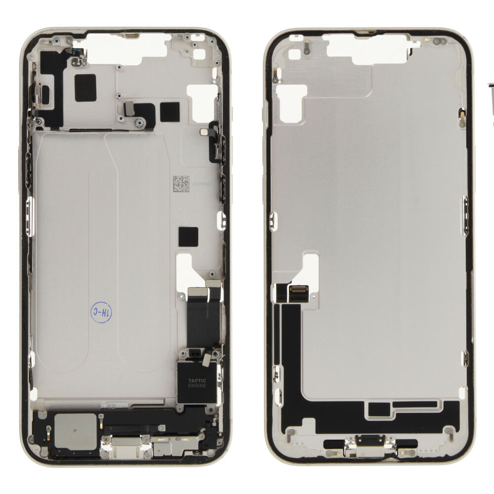 Middle Frame (Pulled A) incl. small parts - White, For iPhone 14 Plus