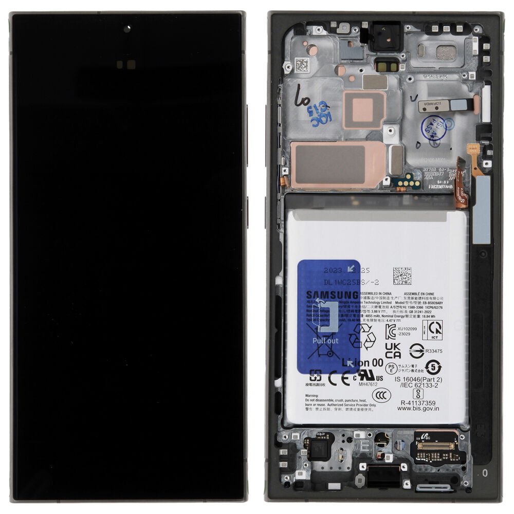 Módulo Pantalla Display incl. battery (Original) - Titanium Black, Samsung Galaxy S24 Ultra; SM-S928B Original Service Pack GH82-33398B