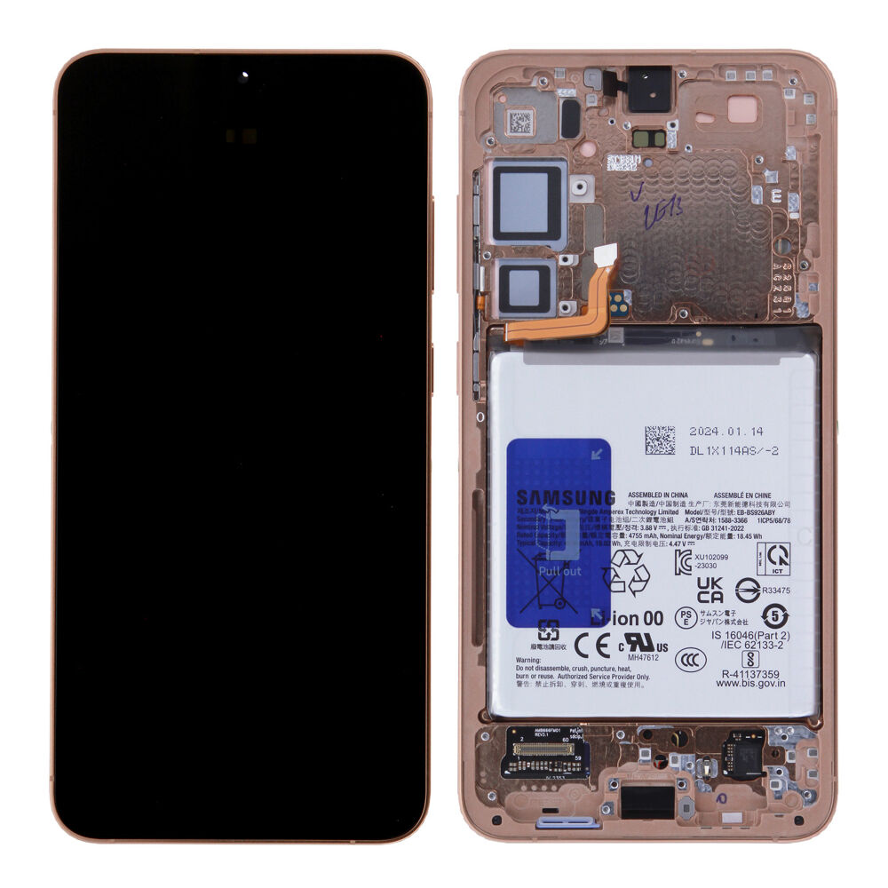 Módulo Pantalla Display incl. battery (Original) - Sandstone Orange, Samsung Galaxy S24 Plus; SM-S926B Original Service Pack GH82-33412G