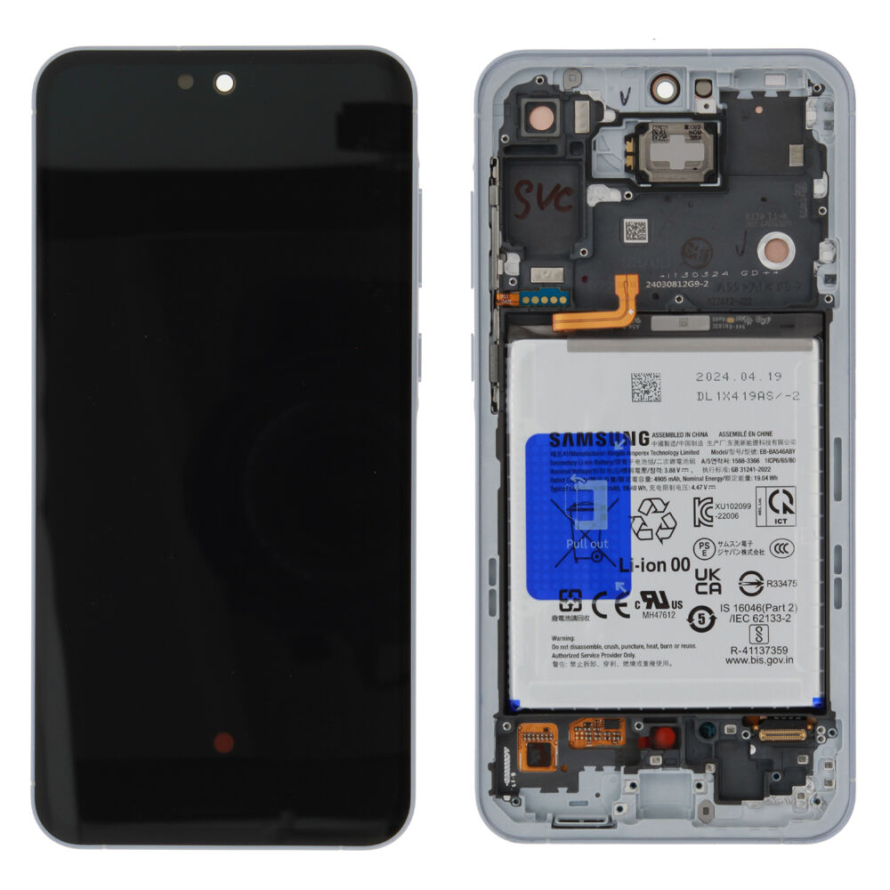 Módulo Pantalla Display incl. battery (Original) - Light Blue, Samsung Galaxy A55; SM-A556B Original Service Pack GH82-34307B