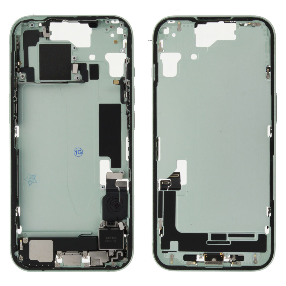Middle Frame (Pulled A) incl. small parts - Green, For iPhone 15