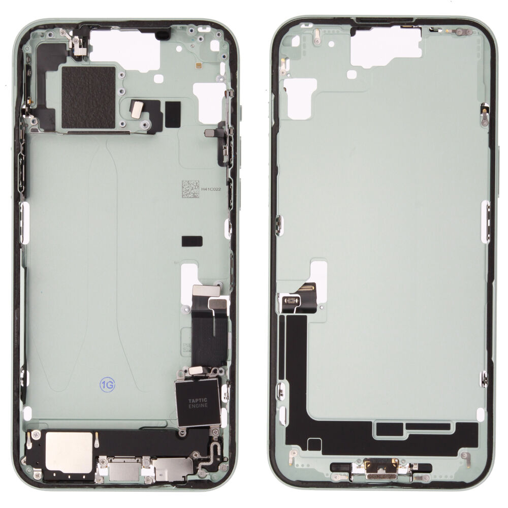 Middle Frame (Pulled A) incl. small parts - Green, For iPhone 15 Plus