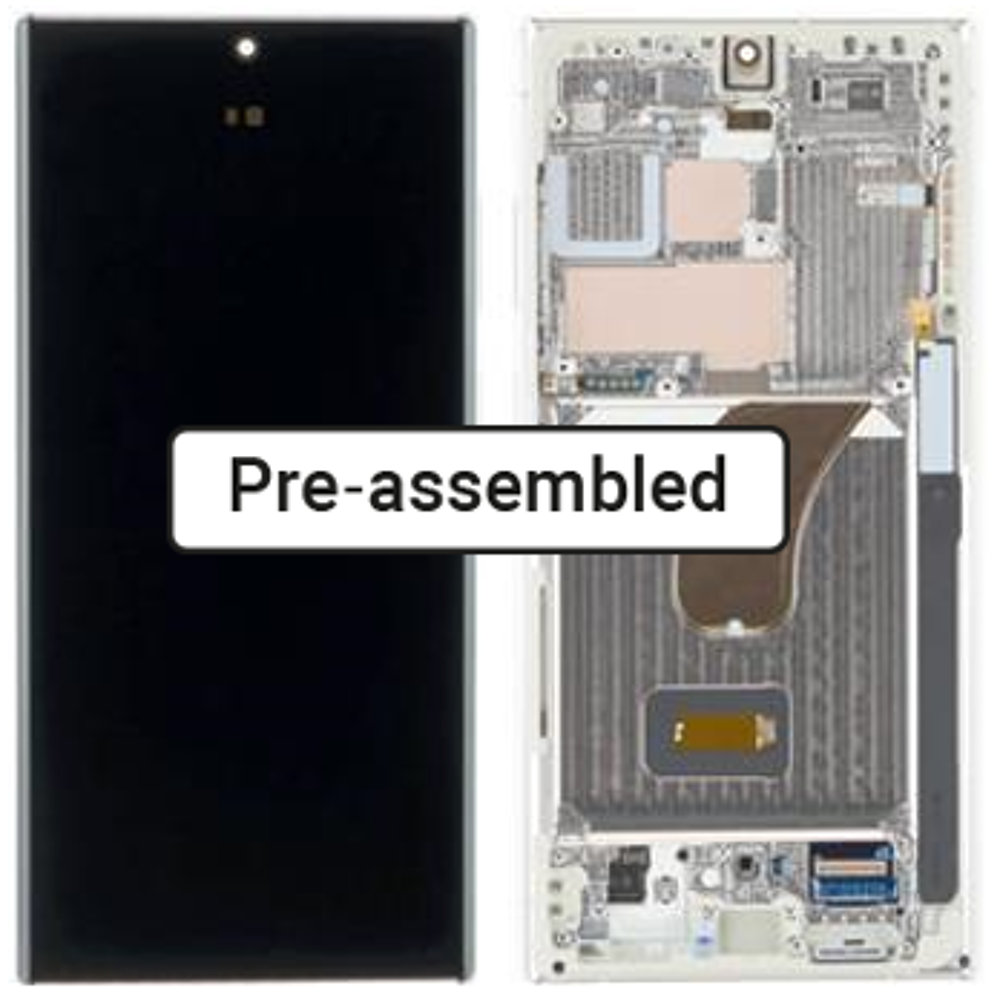 Módulo Pantalla Display incl. pre-assembled frame - Cream, Samsung Galaxy S23 Ultra; SM-S918 Original Service Pack GH82-30466B