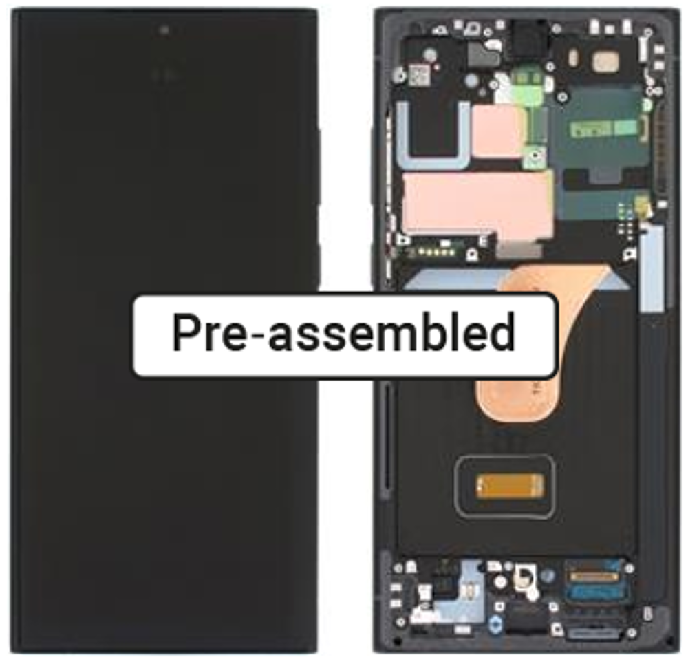 Módulo Pantalla Display incl. pre-assembled frame - Red, Samsung Galaxy S23 Ultra; SM-S918 Original Service Pack GH82-30466E