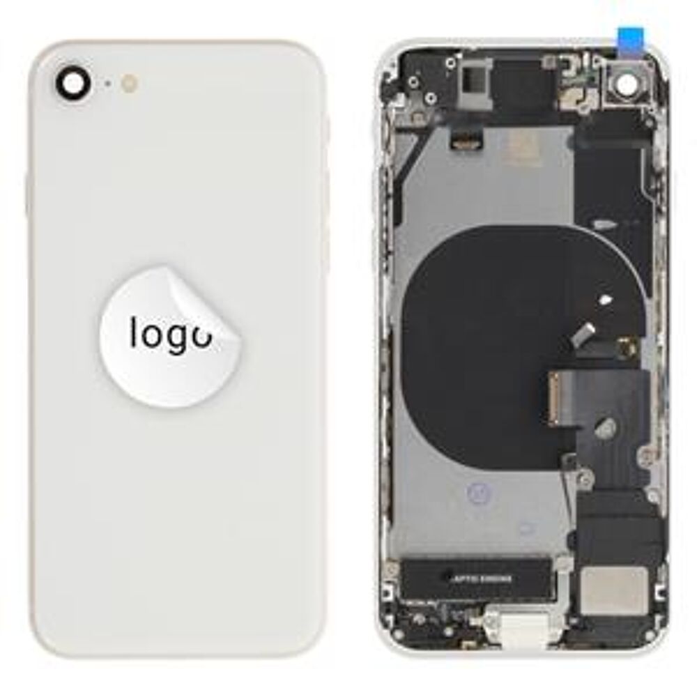 Rear Cover (Pulled A) incl. smallparts - White, for iPhone SE (2022)