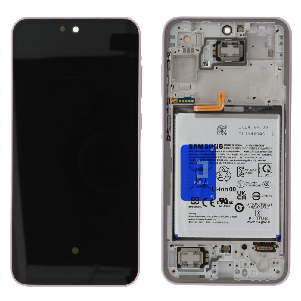 Módulo Pantalla Display incl. battery (Original) - Light Violet, Samsung Galaxy A35 (5G); SM-A356 Original Service Pack GH82-34223C