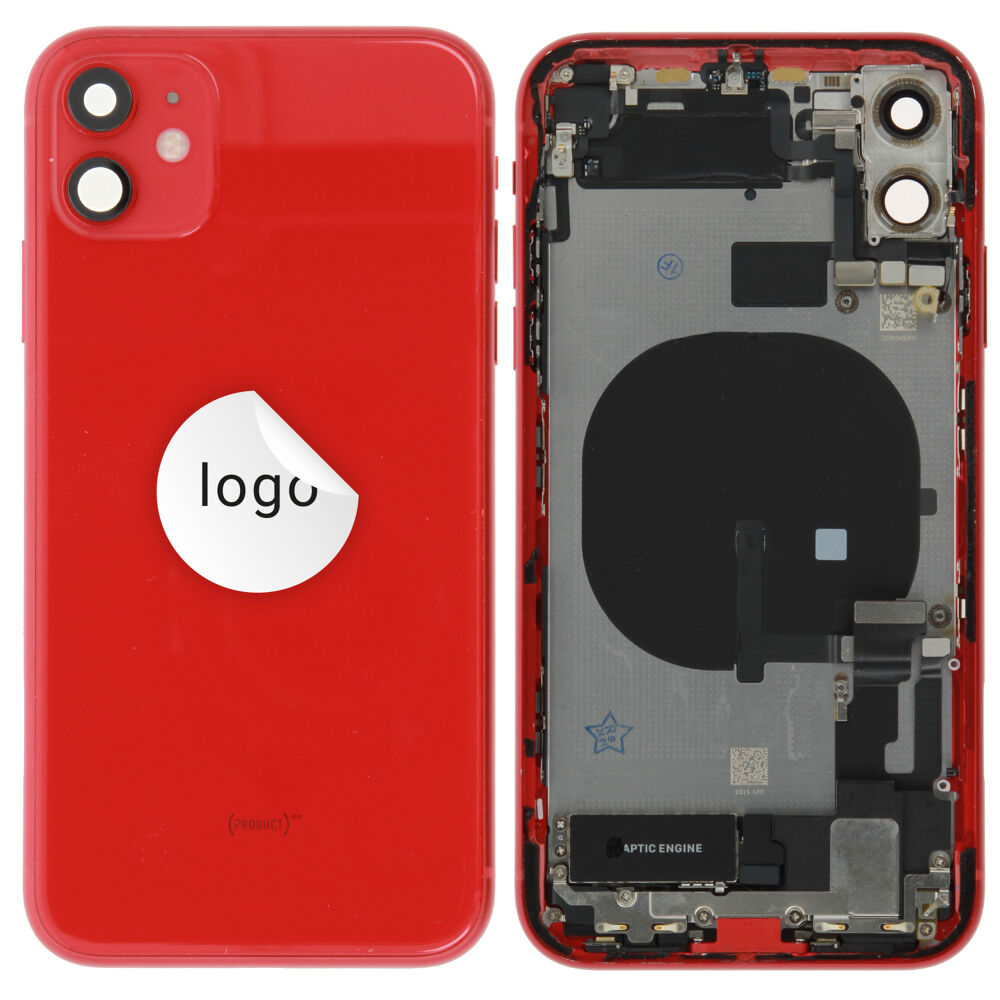 Rear Cover (Pulled C) incl. small parts - Red, For iPhone 11