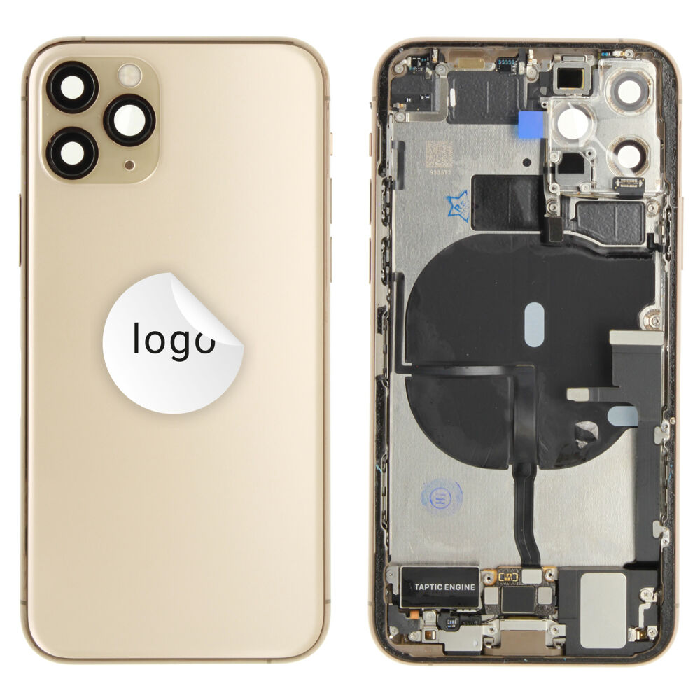 Rear Cover (Pulled B) incl. small parts - Gold, For iPhone 11 Pro