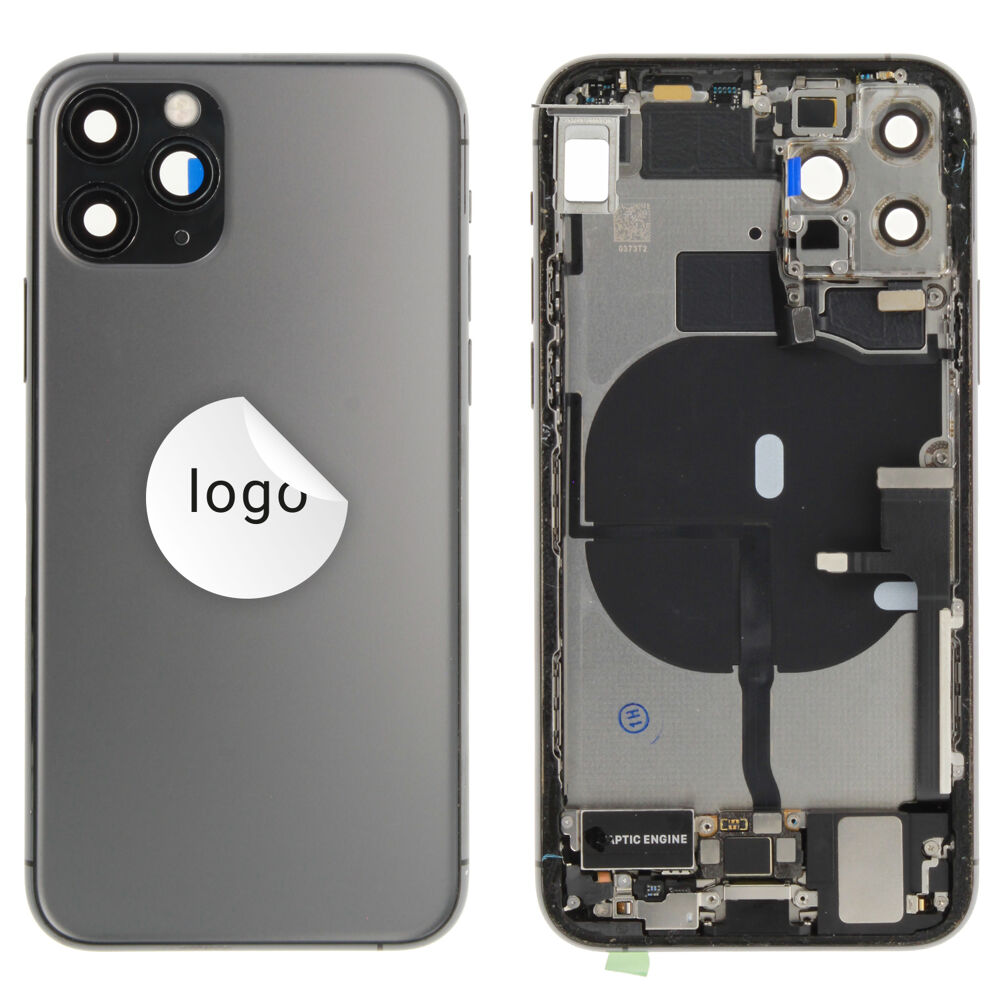 Rear Cover (Pulled B) incl. small parts - Space Grey, For iPhone 11 Pro