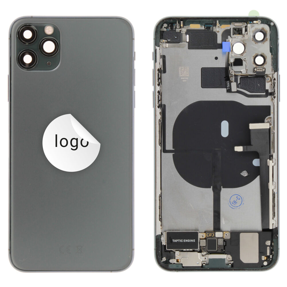 Rear Cover (Pulled C) incl. small parts - Green, For iPhone 11 Pro Max