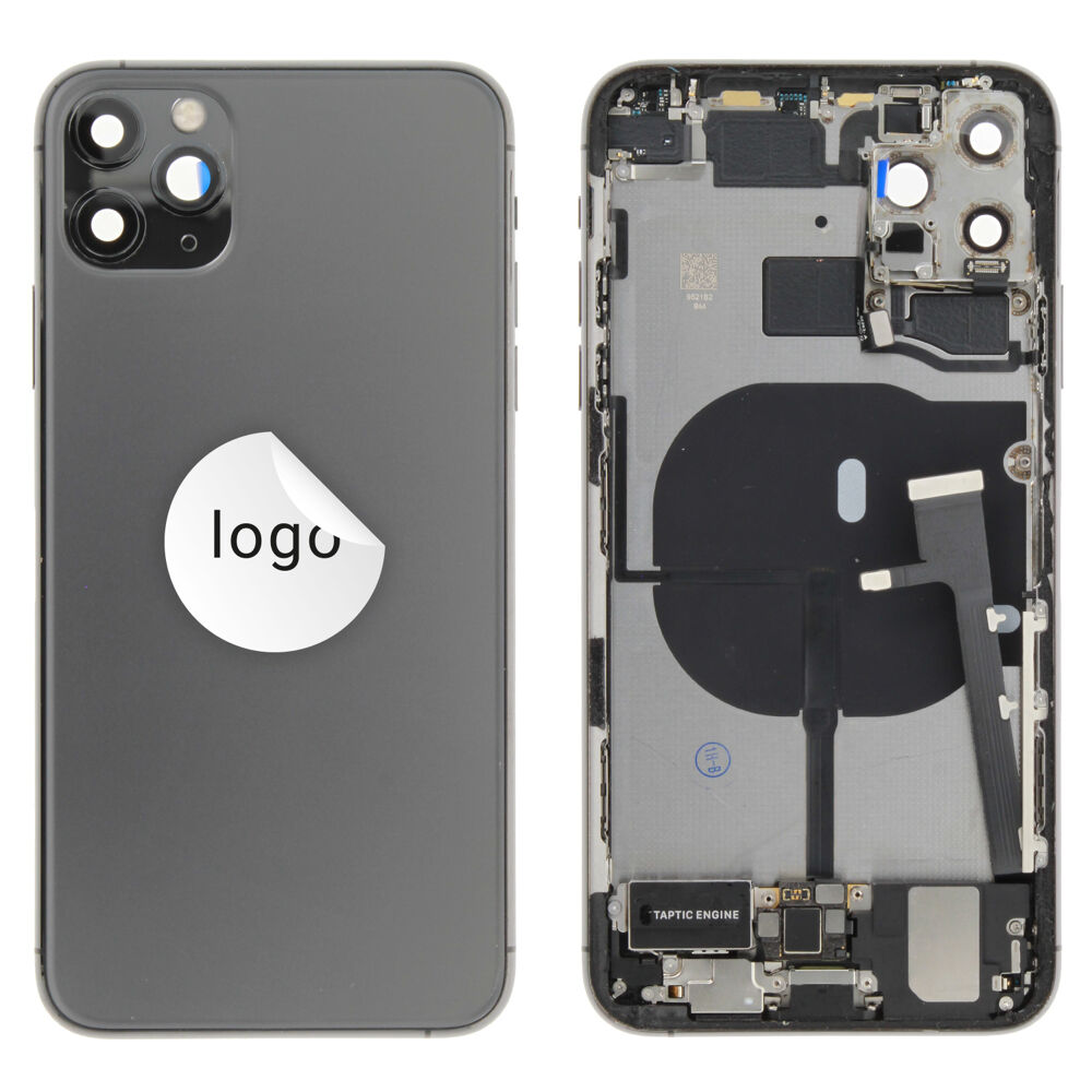 Rear Cover (Pulled B) incl. small parts - Space Grey, For iPhone 11 Pro Max