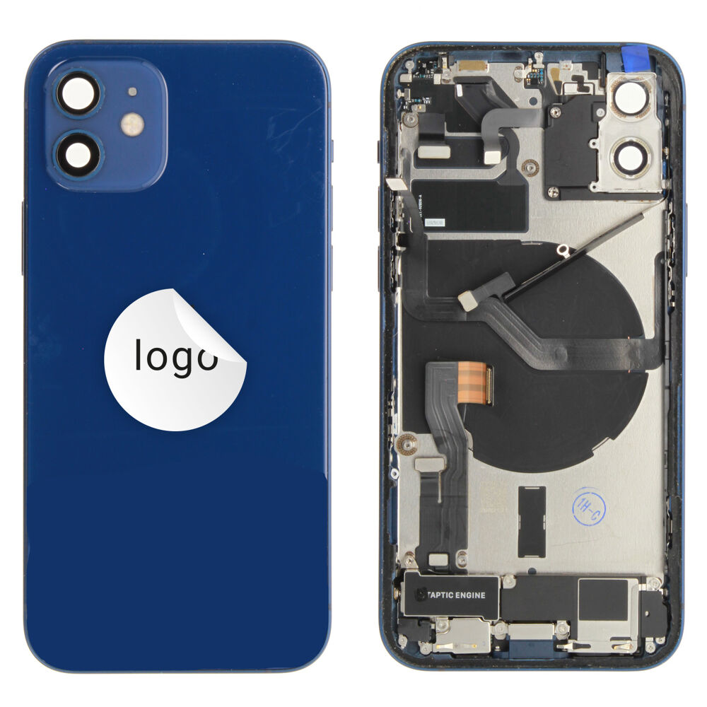 Rear Cover (Pulled B) incl. small parts - Blue, For iPhone 12