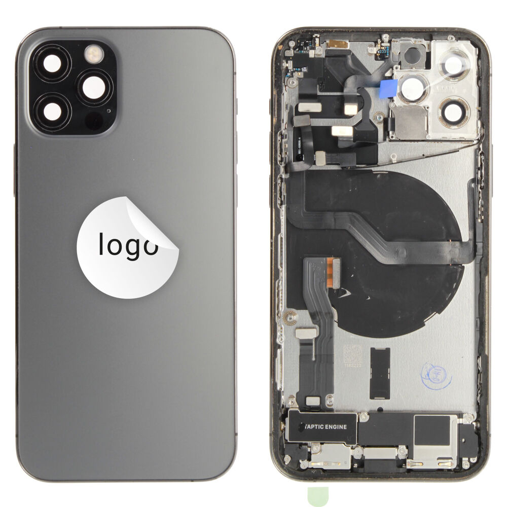 Rear Cover (Pulled C) incl. small parts - Space Grey, For iPhone 12 Pro