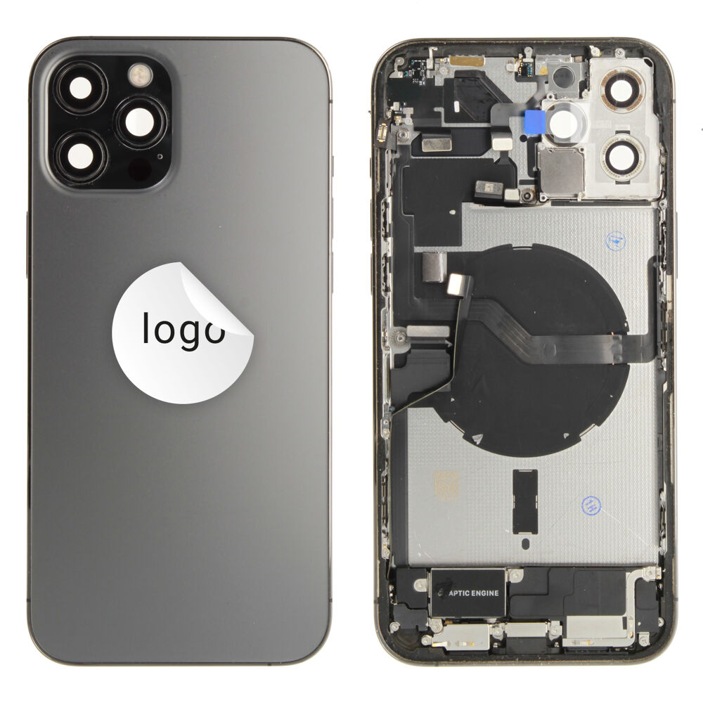 Rear Cover (Pulled B) incl. small parts - Space Grey, For iPhone 12 Pro Max