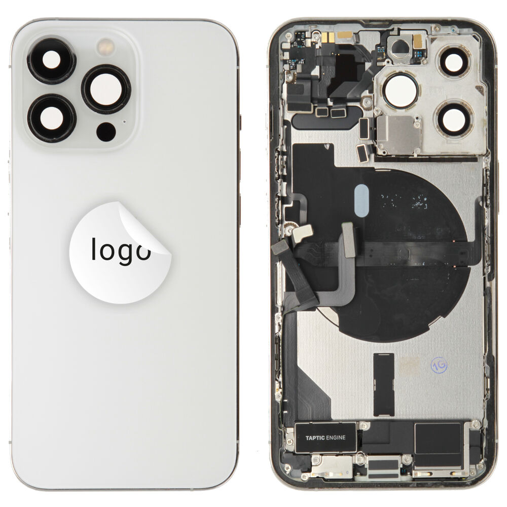 Rear Cover (Pulled C) incl. small parts - Silver, For iPhone 13 Pro