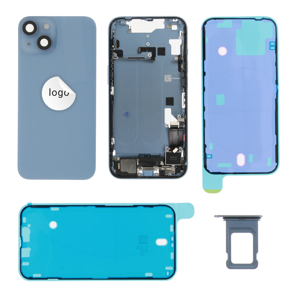 Rear Cover (Pulled C) incl. small parts - Blue, For iPhone 14
