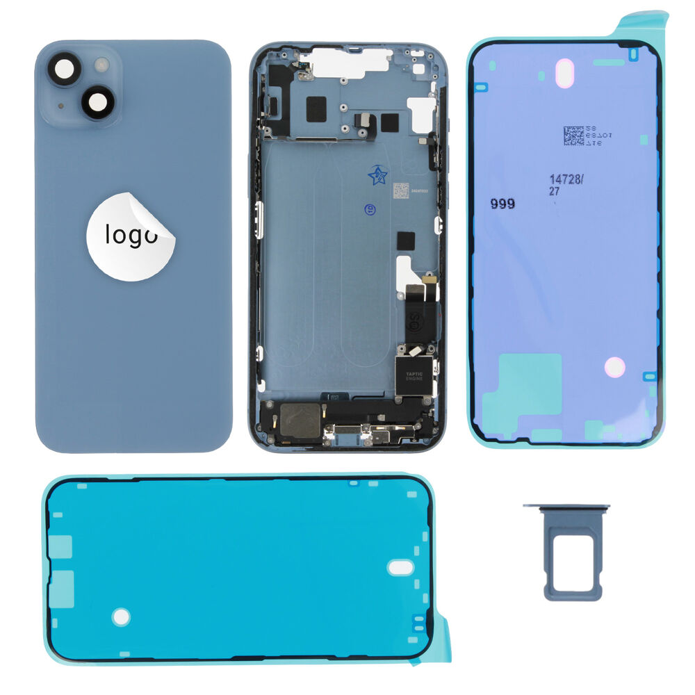 Rear Cover (Pulled C) incl. small parts - Blue, For iPhone 14 Plus