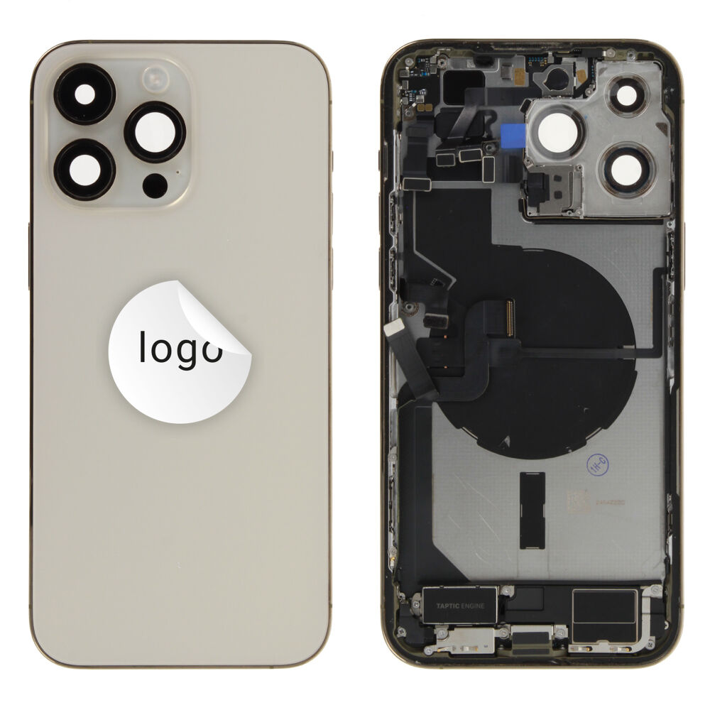 Rear Cover (Pulled C) incl. small parts - Gold, For iPhone 14 Pro Max