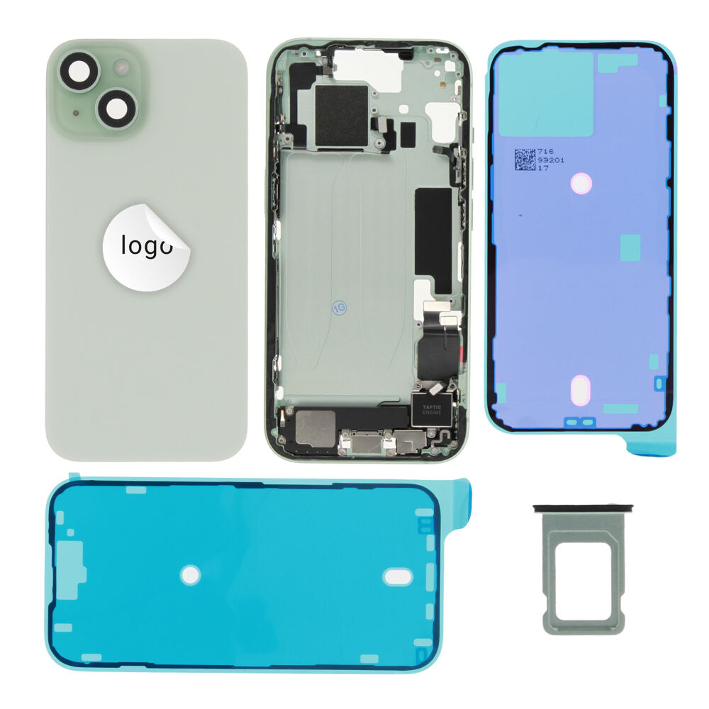 Rear Cover (Pulled B) incl. small parts - Green, For iPhone 15