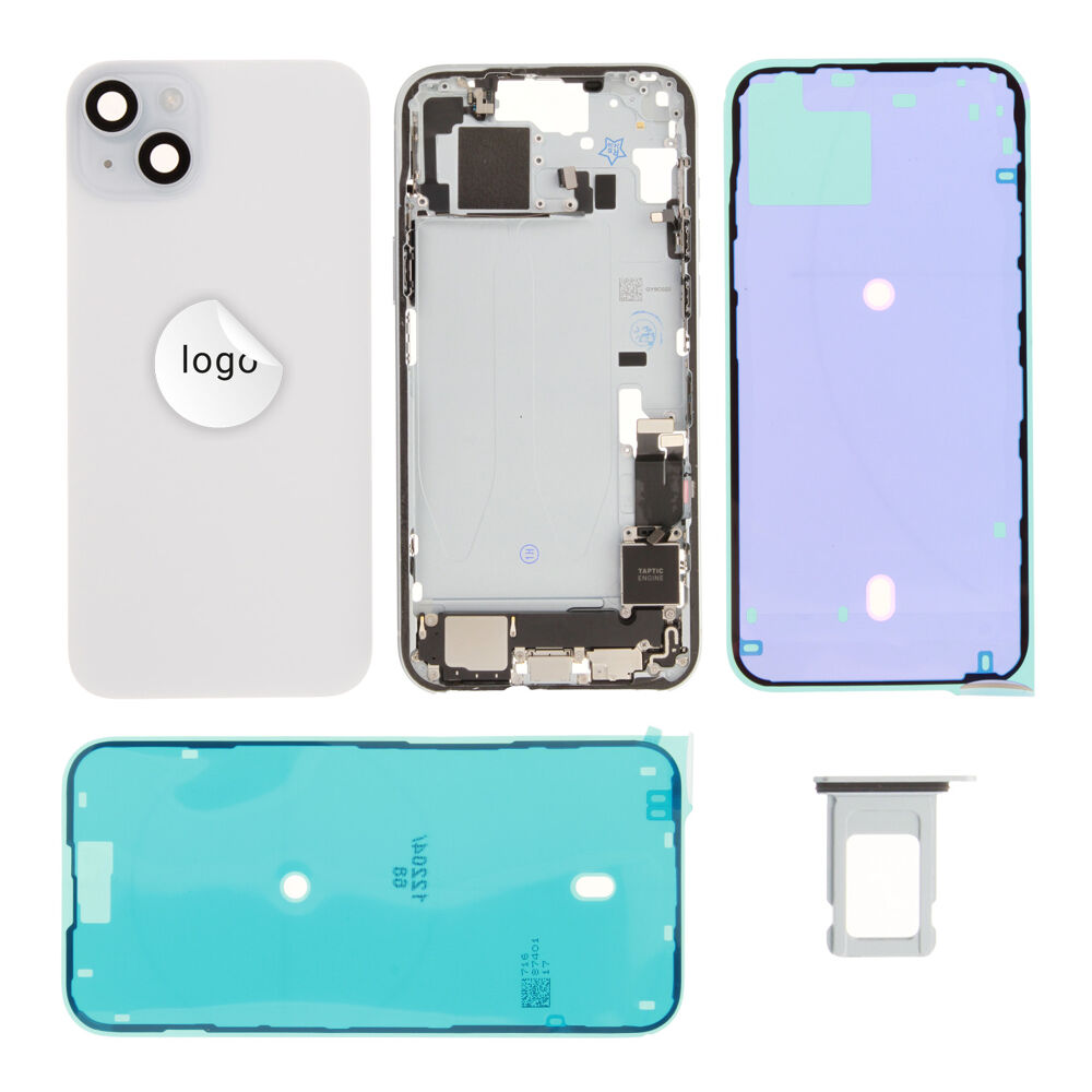 Rear Cover (Pulled B) incl. small parts - Blue, For iPhone 15 Plus