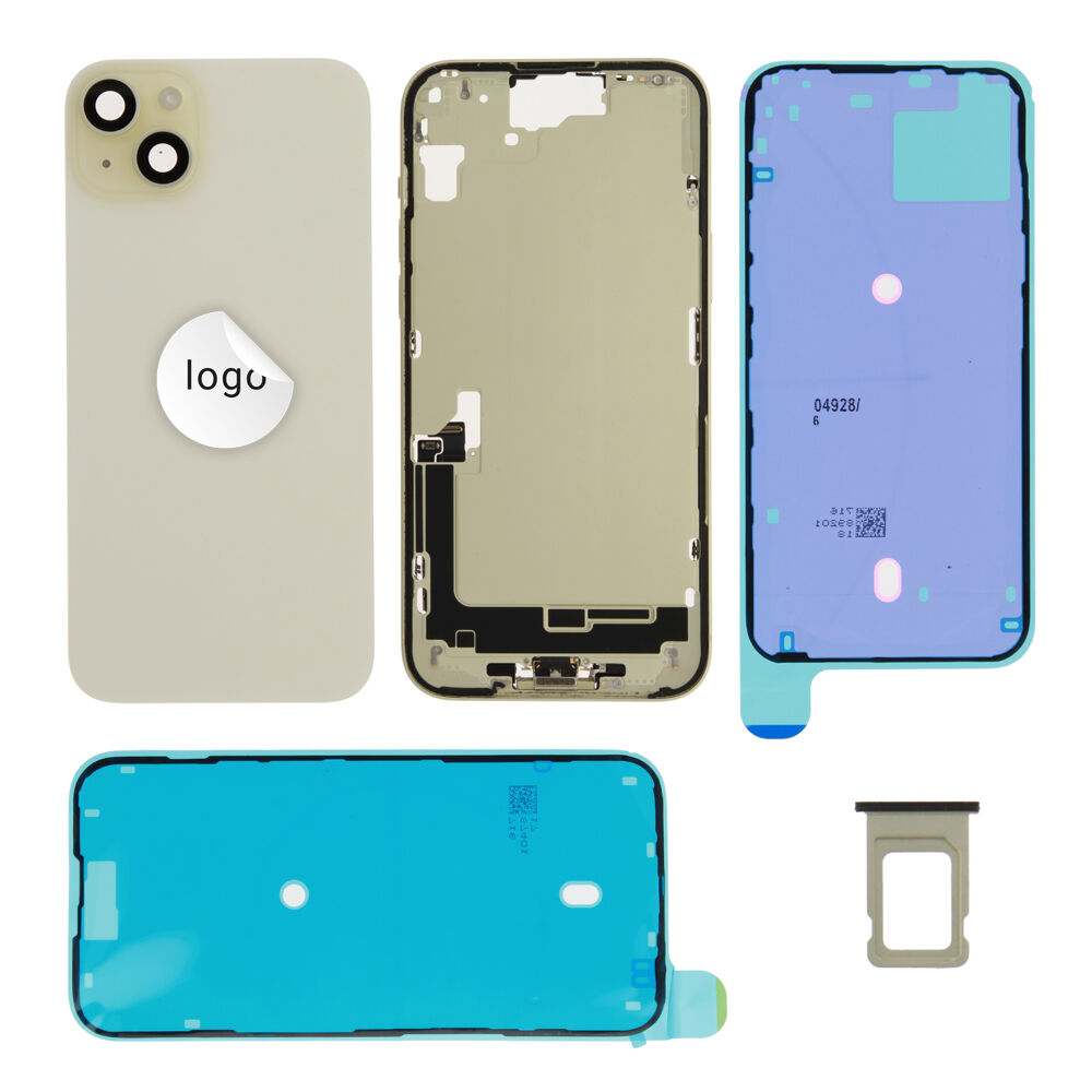 Rear Cover (Pulled B) incl. small parts - Yellow, For iPhone 15 Plus
