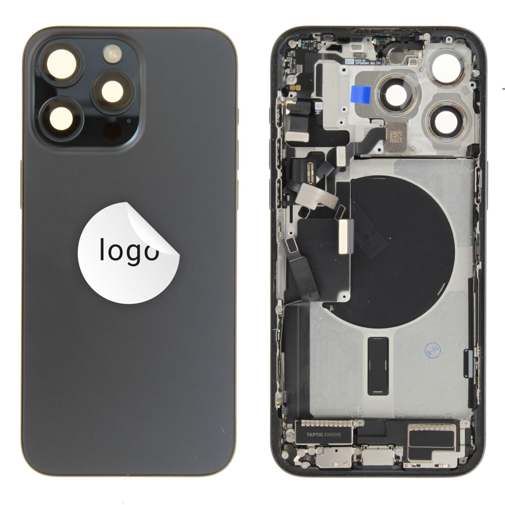 Rear Cover (Pulled C) incl. small parts - Blue, For iPhone 15 Pro Max