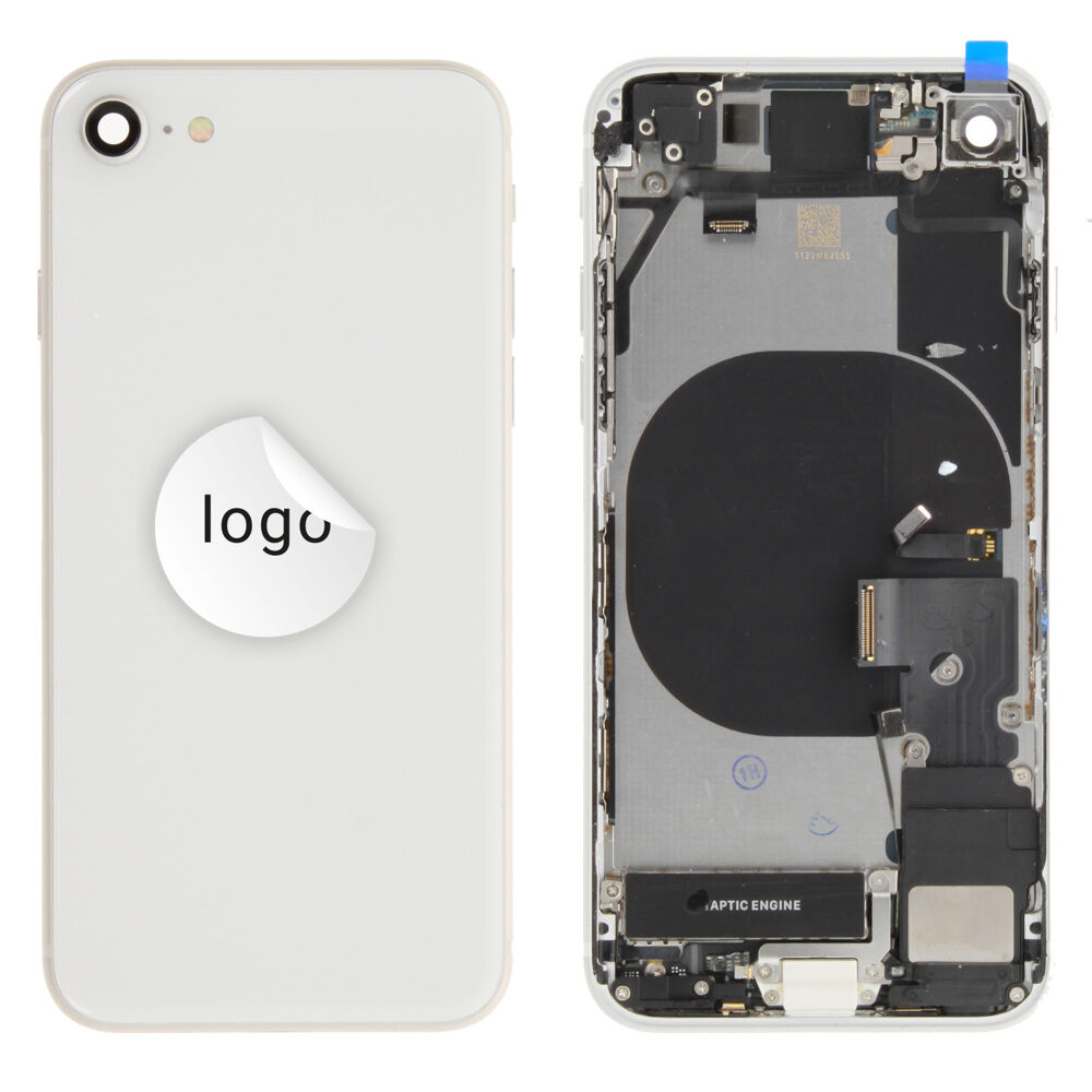 Rear Cover (Pulled C) incl. small parts - White, For iPhone SE (2022)