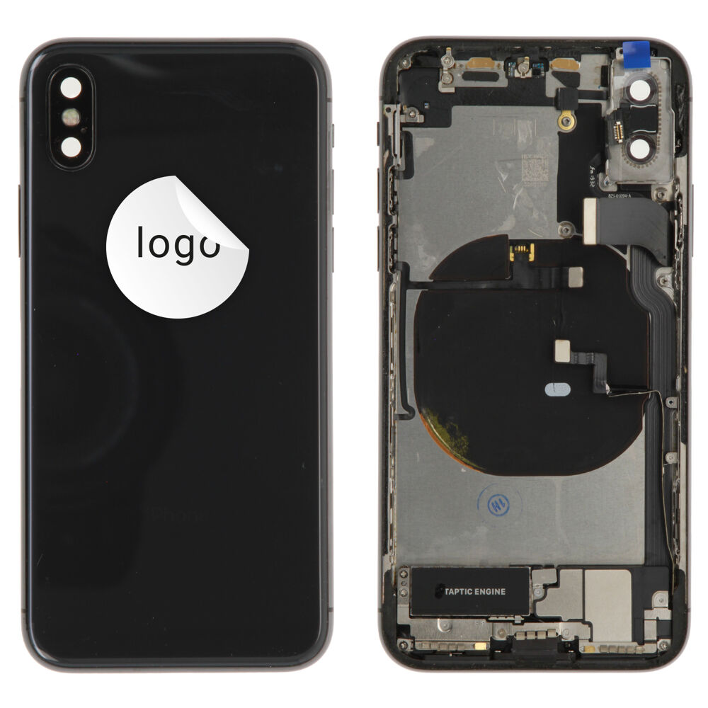 Rear Cover (Pulled C) incl. small parts - Space Grey, For iPhone X