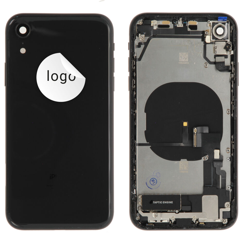 Rear Cover (Pulled B) incl. small parts - Black, For iPhone XR