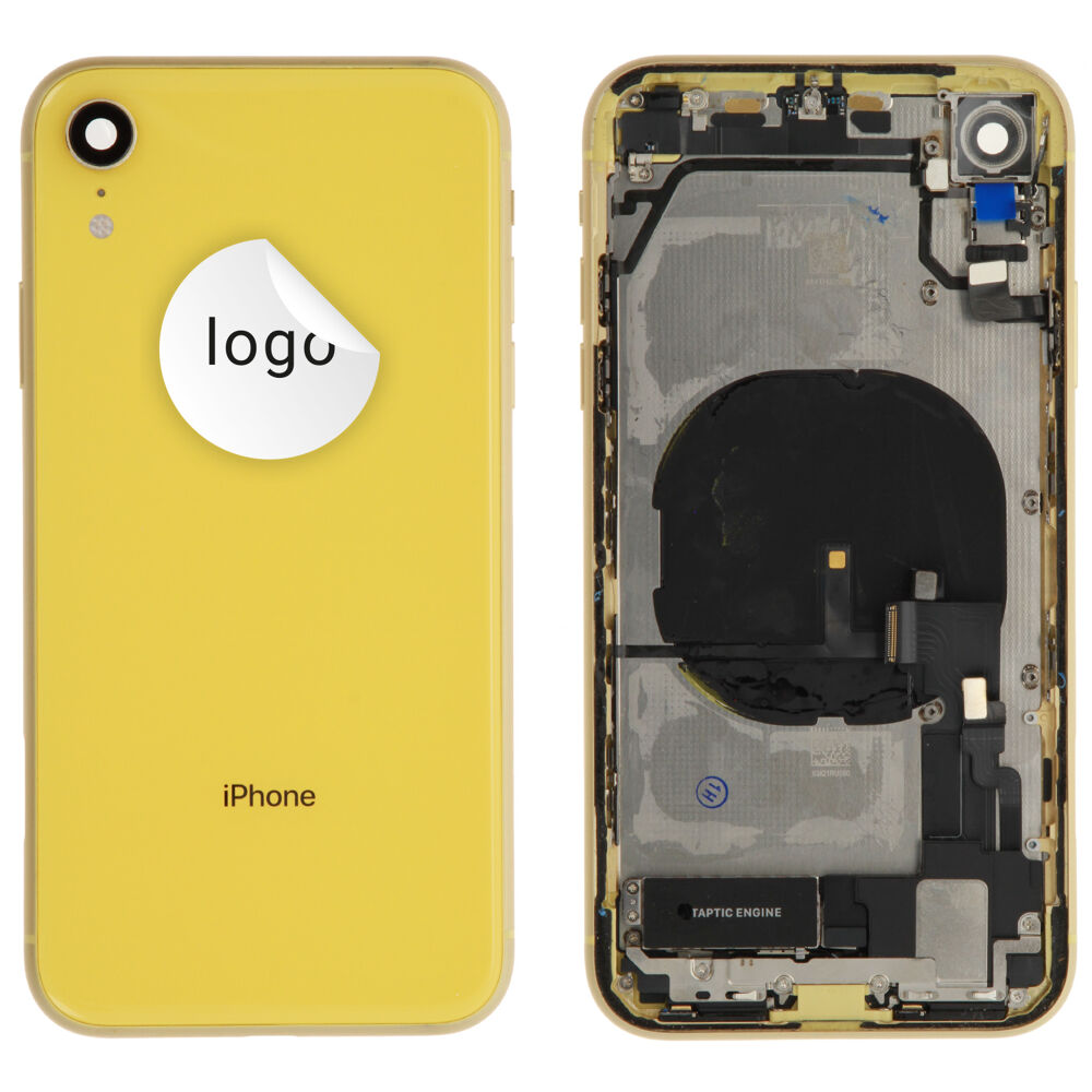 Rear Cover (Pulled B) incl. small parts - Yellow, For iPhone XR