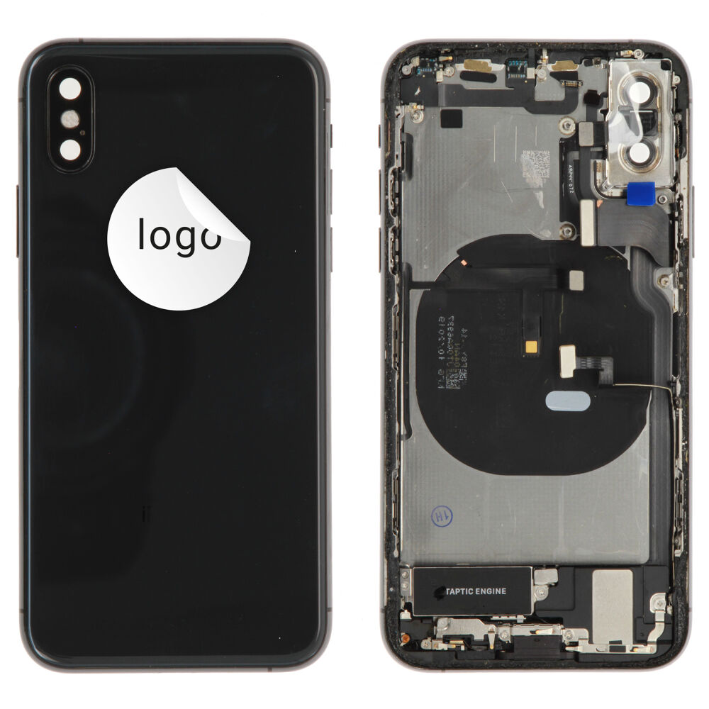 Rear Cover (Pulled C) incl. small parts - Space Grey, For iPhone XS
