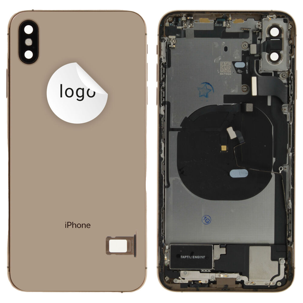 Rear Cover (Pulled B) incl. small parts - Gold, For iPhone XS Max