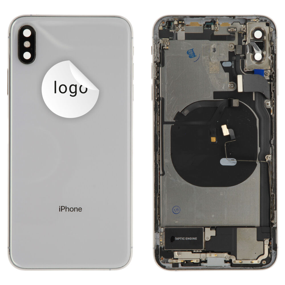 Rear Cover (Pulled B) incl. small parts - Silver, For iPhone XS Max