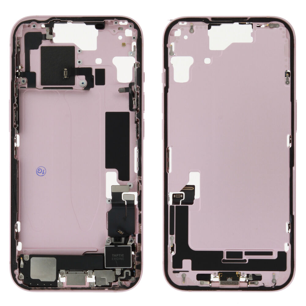 Middle Frame (Pulled B) incl. small parts - Pink, For iPhone 15