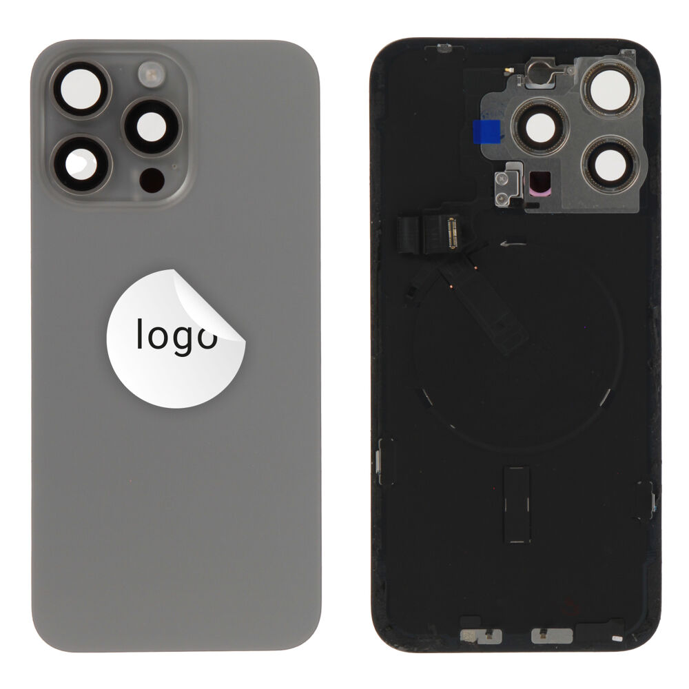 Back Glass (Pulled B) - Grey, For iPhone 15 Pro Max