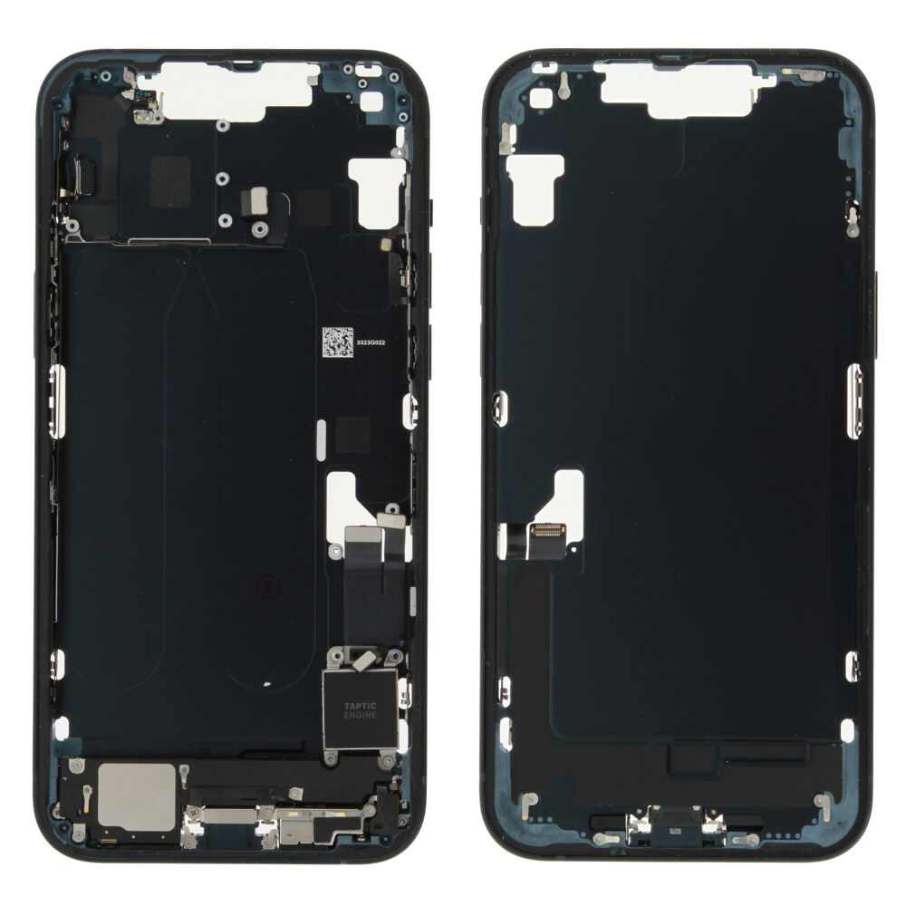 Middle Frame (Pulled C) incl. small parts - Black, For iPhone 14 Plus