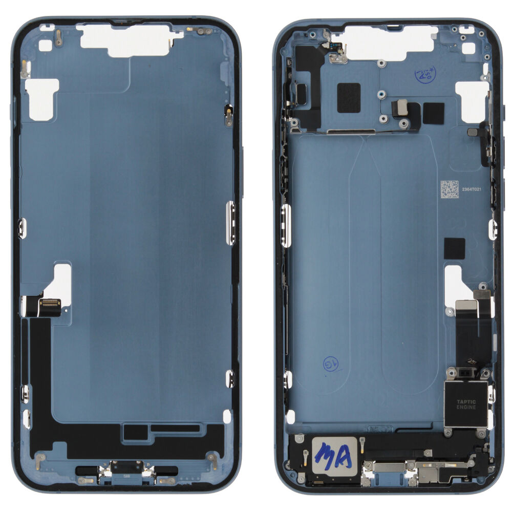 Middle Frame (Pulled C) incl. small parts - Blue, For iPhone 14 Plus