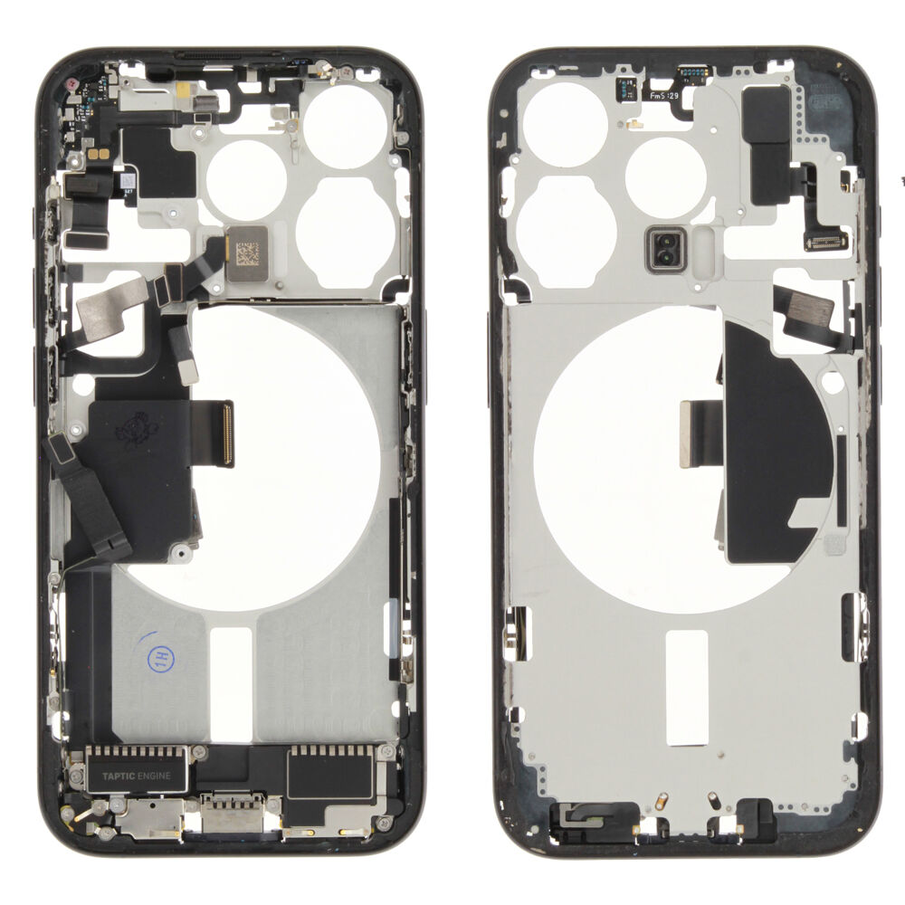 Middle Frame (Pulled C) incl. small parts - Blue, For iPhone 15 Pro