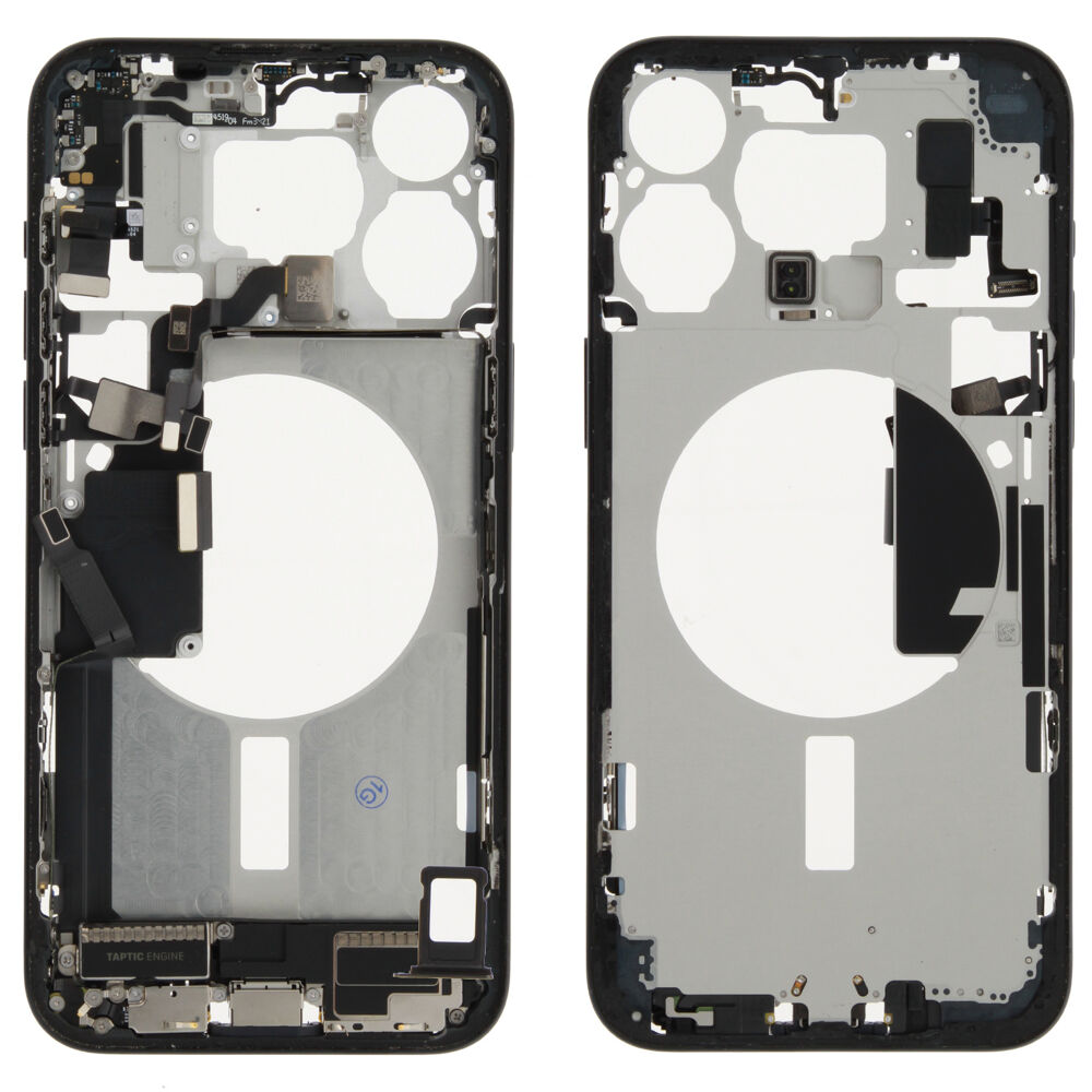 Middle Frame (Pulled C) incl. small parts - Blue, For iPhone 15 Pro Max