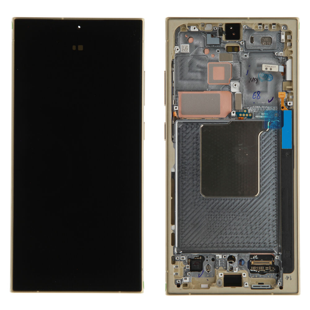 Módulo Pantalla Display incl. pre-assembled frame - Titanium Yellow, Samsung Galaxy S24 Ultra; SM-S928 Original Service Pack GH82-33396C
