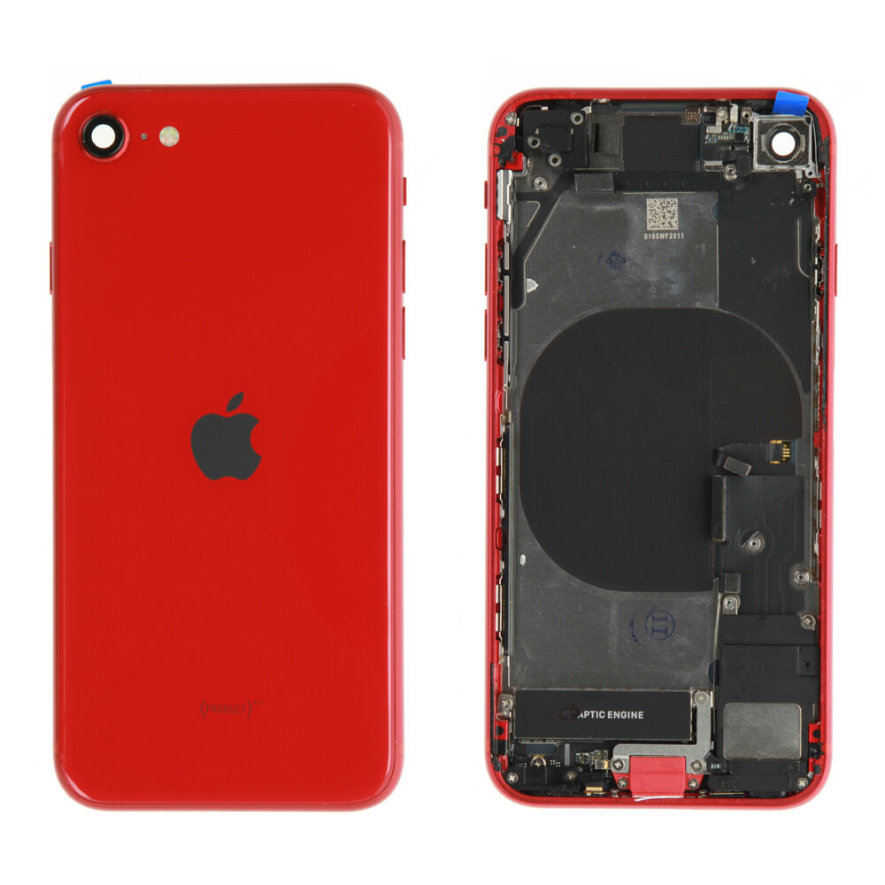 Rear Cover (Pulled A) incl. small parts - Red, For iPhone SE (2020)