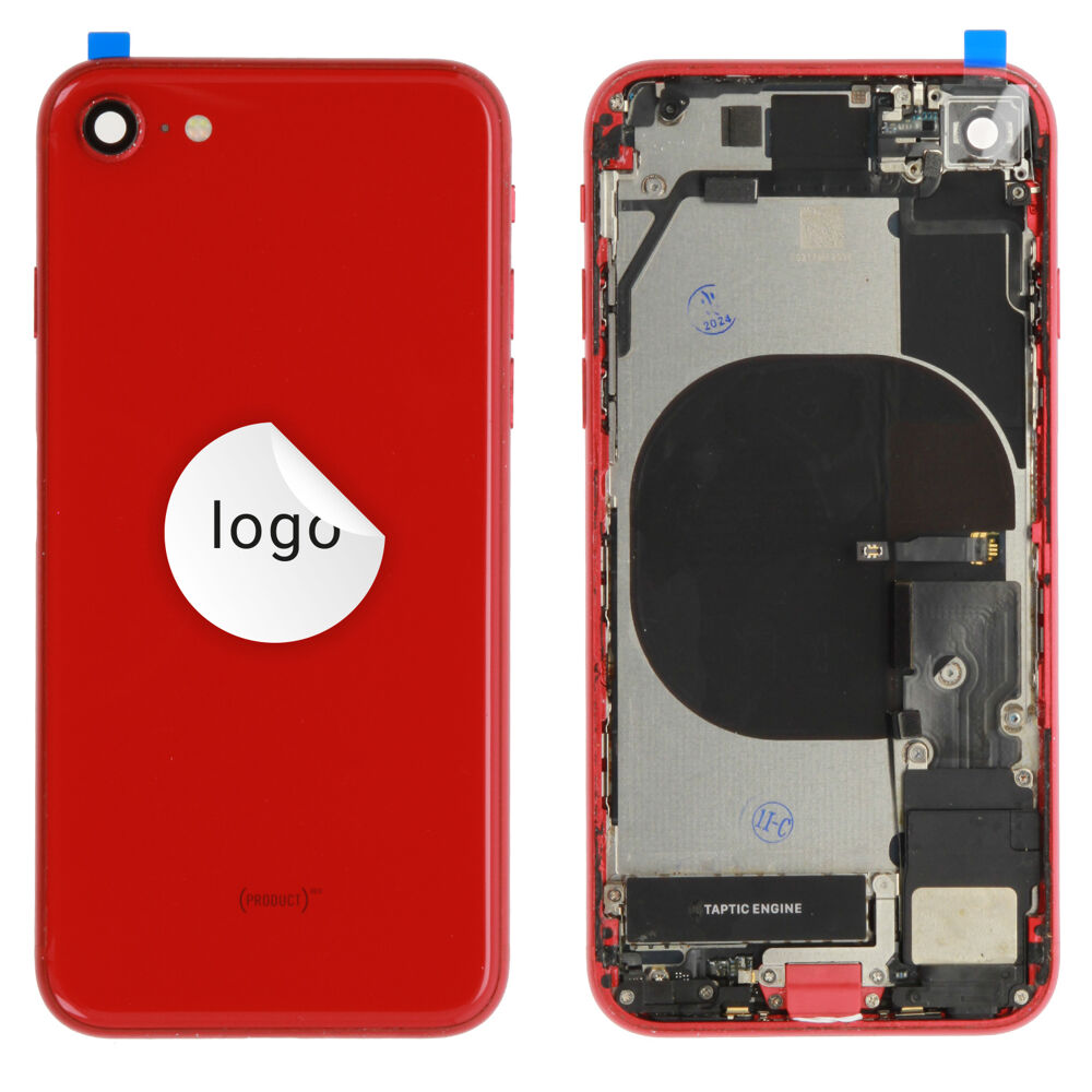 Rear Cover (Pulled B) incl. small parts - Red, For iPhone SE (2020)