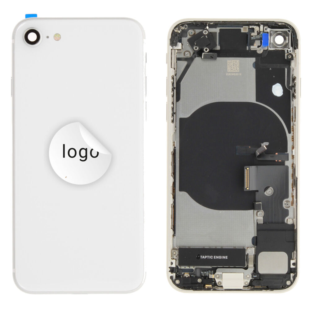 Rear Cover (Pulled C) incl. small parts - White, For iPhone SE (2020)